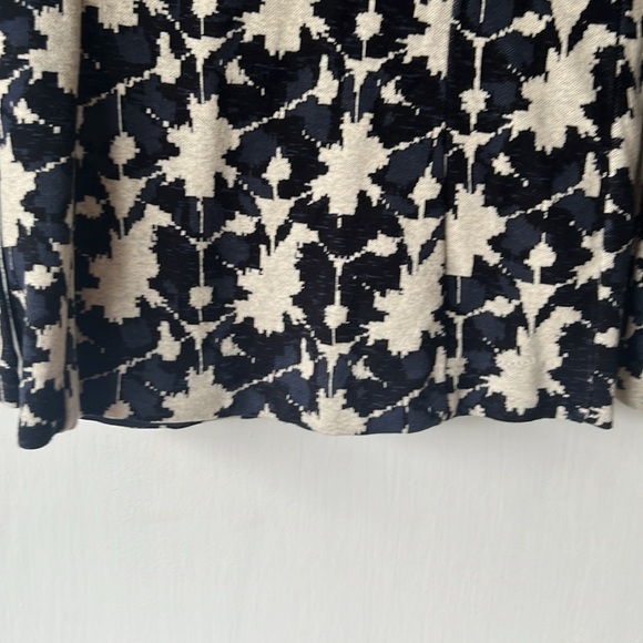 Nic+Zoe Knit Blazer Cardigan Long Sleeve Partial Closure - Blue Cream Size PP - Picture 14 of 15